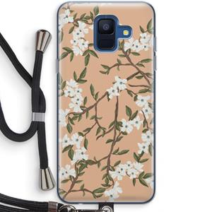CaseCompany Blossoming spring: Samsung Galaxy A6 (2018) Transparant Hoesje met koord