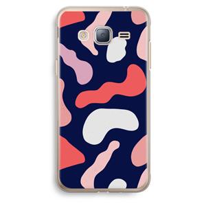 CaseCompany Memphis Shapes Pink: Samsung Galaxy J3 (2016) Transparant Hoesje