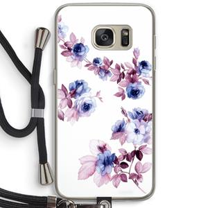 CaseCompany Waterverf bloemen: Samsung Galaxy S7 Transparant Hoesje met koord