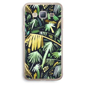 CaseCompany Tropical Palms Dark: Samsung Galaxy J3 (2016) Transparant Hoesje