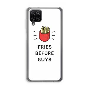 CaseCompany Fries before guys: Samsung Galaxy A12 Transparant Hoesje