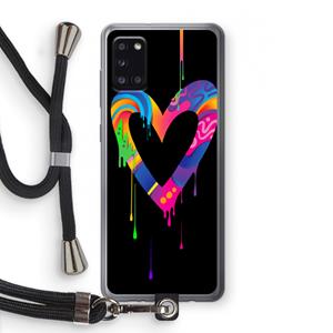 CaseCompany Melts My Heart: Samsung Galaxy A31 Transparant Hoesje met koord