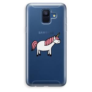 CaseCompany Eenhoorn: Samsung Galaxy A6 (2018) Transparant Hoesje