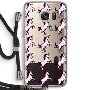 CaseCompany Musketon Unicorn: Samsung Galaxy S7 Transparant Hoesje met koord