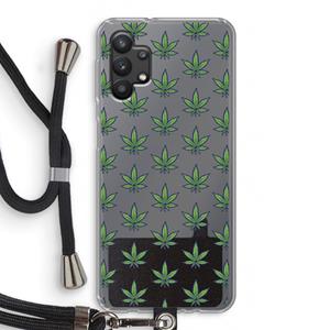 CaseCompany Weed: Samsung Galaxy A32 5G Transparant Hoesje met koord