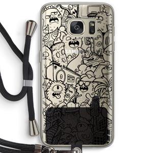 CaseCompany Vexx Black City : Samsung Galaxy S7 Transparant Hoesje met koord