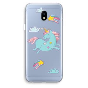 CaseCompany Vliegende eenhoorn: Samsung Galaxy J3 (2017) Transparant Hoesje