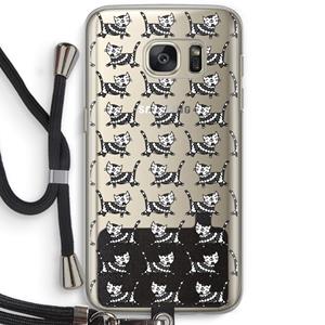 CaseCompany Zwarte poes: Samsung Galaxy S7 Transparant Hoesje met koord