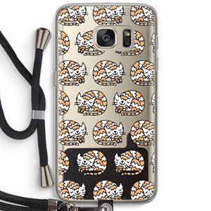 CaseCompany Slapende poes: Samsung Galaxy S7 Transparant Hoesje met koord