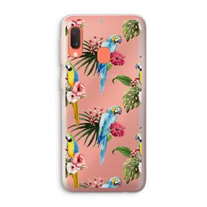 CaseCompany Kleurrijke papegaaien: Samsung Galaxy A20e Transparant Hoesje