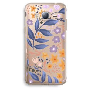 CaseCompany Flowers with blue leaves: Samsung Galaxy J3 (2016) Transparant Hoesje