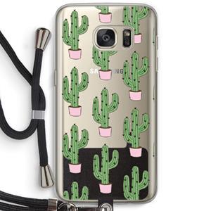 CaseCompany Cactus Lover: Samsung Galaxy S7 Transparant Hoesje met koord