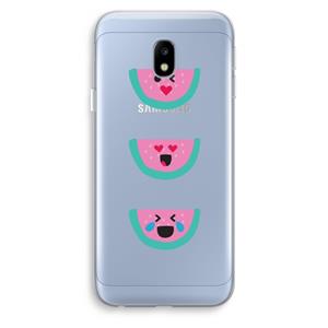 CaseCompany Smiley watermeloen: Samsung Galaxy J3 (2017) Transparant Hoesje