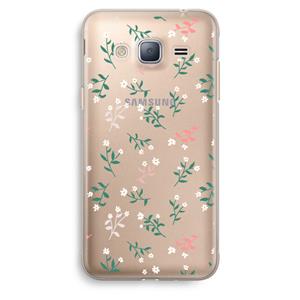 CaseCompany Small white flowers: Samsung Galaxy J3 (2016) Transparant Hoesje
