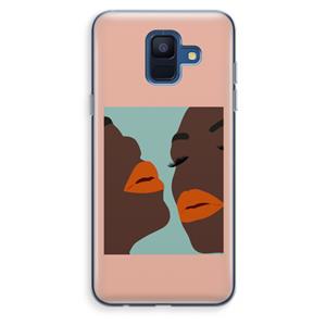 CaseCompany Orange lips: Samsung Galaxy A6 (2018) Transparant Hoesje