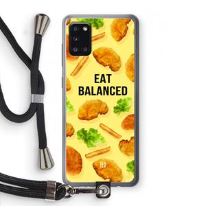 CaseCompany Eat Balanced: Samsung Galaxy A31 Transparant Hoesje met koord