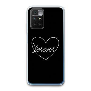 CaseCompany Forever heart black: Xiaomi Redmi 10 Transparant Hoesje