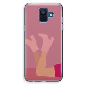 CaseCompany Pink boots: Samsung Galaxy A6 (2018) Transparant Hoesje