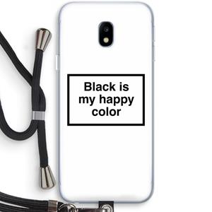 CaseCompany Black is my happy color: Samsung Galaxy J3 (2017) Transparant Hoesje met koord