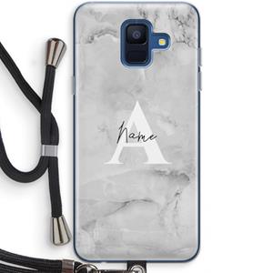 CaseCompany Ivory Marble: Samsung Galaxy A6 (2018) Transparant Hoesje met koord