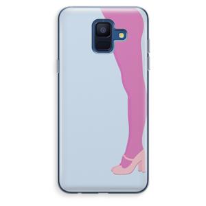 CaseCompany Pink panty: Samsung Galaxy A6 (2018) Transparant Hoesje