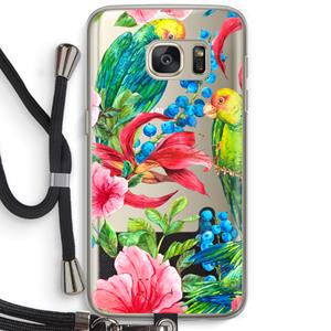 CaseCompany Papegaaien: Samsung Galaxy S7 Transparant Hoesje met koord