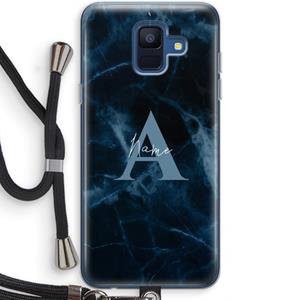 CaseCompany Midnight Marble: Samsung Galaxy A6 (2018) Transparant Hoesje met koord