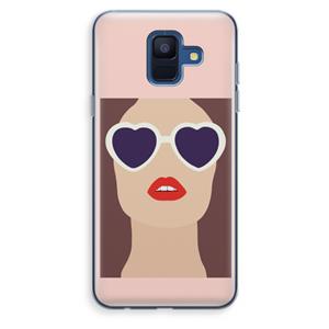 CaseCompany Red lips: Samsung Galaxy A6 (2018) Transparant Hoesje