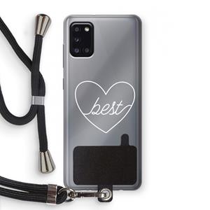 CaseCompany Best heart pastel: Samsung Galaxy A31 Transparant Hoesje met koord