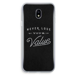CaseCompany Never lose your value: Samsung Galaxy J3 (2017) Transparant Hoesje