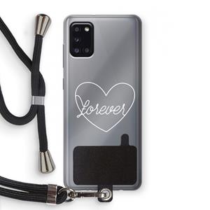 CaseCompany Forever heart pastel: Samsung Galaxy A31 Transparant Hoesje met koord