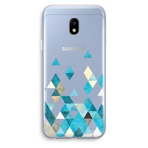 CaseCompany Gekleurde driehoekjes blauw: Samsung Galaxy J3 (2017) Transparant Hoesje