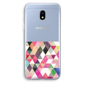 CaseCompany Gekleurde driehoekjes: Samsung Galaxy J3 (2017) Transparant Hoesje
