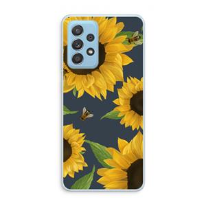 CaseCompany Sunflower and bees: Samsung Galaxy A73 Transparant Hoesje