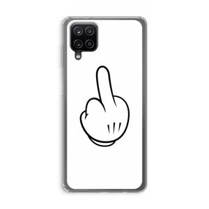 CaseCompany Middle finger white: Samsung Galaxy A12 Transparant Hoesje