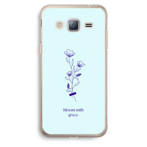 CaseCompany Bloom with grace: Samsung Galaxy J3 (2016) Transparant Hoesje