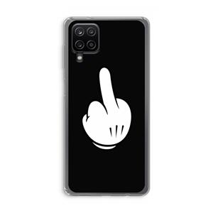 CaseCompany Middle finger black: Samsung Galaxy A12 Transparant Hoesje