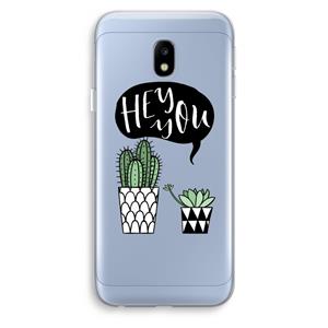 CaseCompany Hey you cactus: Samsung Galaxy J3 (2017) Transparant Hoesje
