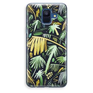CaseCompany Tropical Palms Dark: Samsung Galaxy A6 (2018) Transparant Hoesje