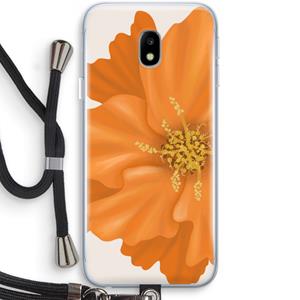 CaseCompany Orange Ellila flower: Samsung Galaxy J3 (2017) Transparant Hoesje met koord