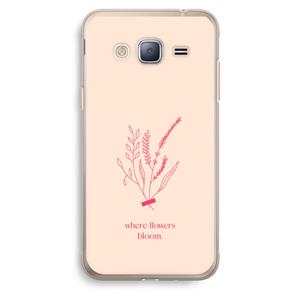 CaseCompany Where flowers bloom: Samsung Galaxy J3 (2016) Transparant Hoesje