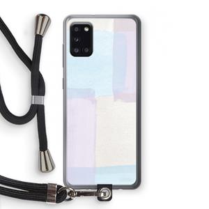 CaseCompany Square pastel: Samsung Galaxy A31 Transparant Hoesje met koord