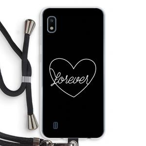 CaseCompany Forever heart black: Samsung Galaxy A10 Transparant Hoesje met koord