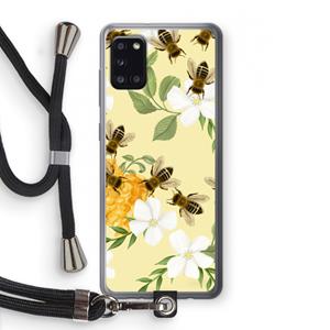 CaseCompany No flowers without bees: Samsung Galaxy A31 Transparant Hoesje met koord