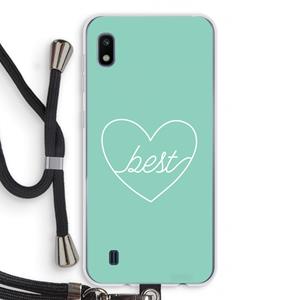 CaseCompany Best heart pastel: Samsung Galaxy A10 Transparant Hoesje met koord