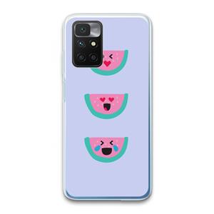 CaseCompany Smiley watermeloen: Xiaomi Redmi 10 Transparant Hoesje