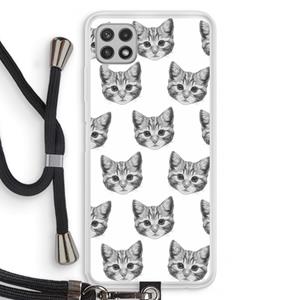 CaseCompany Kitten: Samsung Galaxy A22 4G Transparant Hoesje met koord