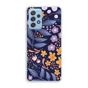 CaseCompany Flowers with blue leaves: Samsung Galaxy A73 Transparant Hoesje