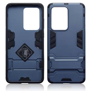Qubits Double Armor Layer hoes met stand - Samsung Galaxy S20 Ultra - Blauw