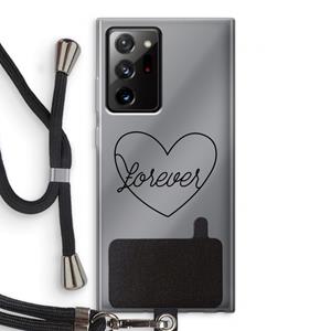 CaseCompany Forever heart black: Samsung Galaxy Note 20 Ultra / Note 20 Ultra 5G Transparant Hoesje met koord